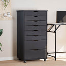 vidaXL MOSS szürke tömör fenyőfa görgős szekrény fiókokkal