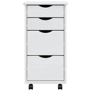 vidaXL MOSS fehér tömör fenyőfa görgős szekrény fiókokkal