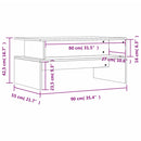 vidaXL fekete szerelt fa dohányzóasztal 90 x 55 x 42,5 cm