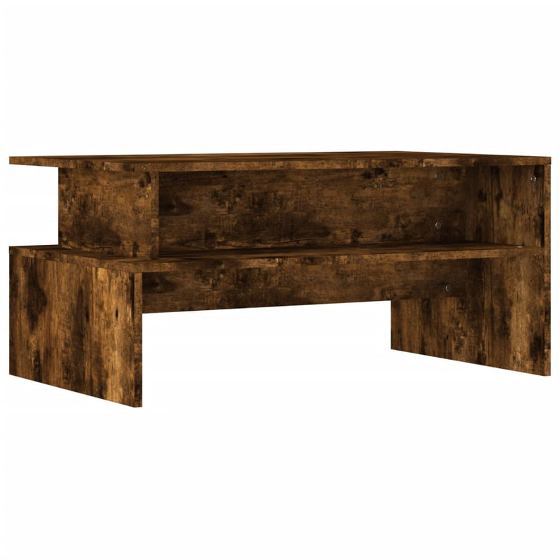 vidaXL füstös tölgy színű szerelt fa dohányzóasztal 90x55x42,5 cm