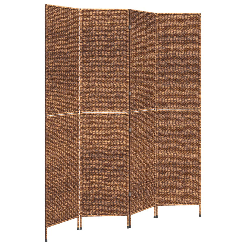 vidaXL barna 4 paneles vízijácint térelválasztó 163x180 cm