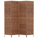 vidaXL barna 4 paneles vízijácint térelválasztó 163x180 cm