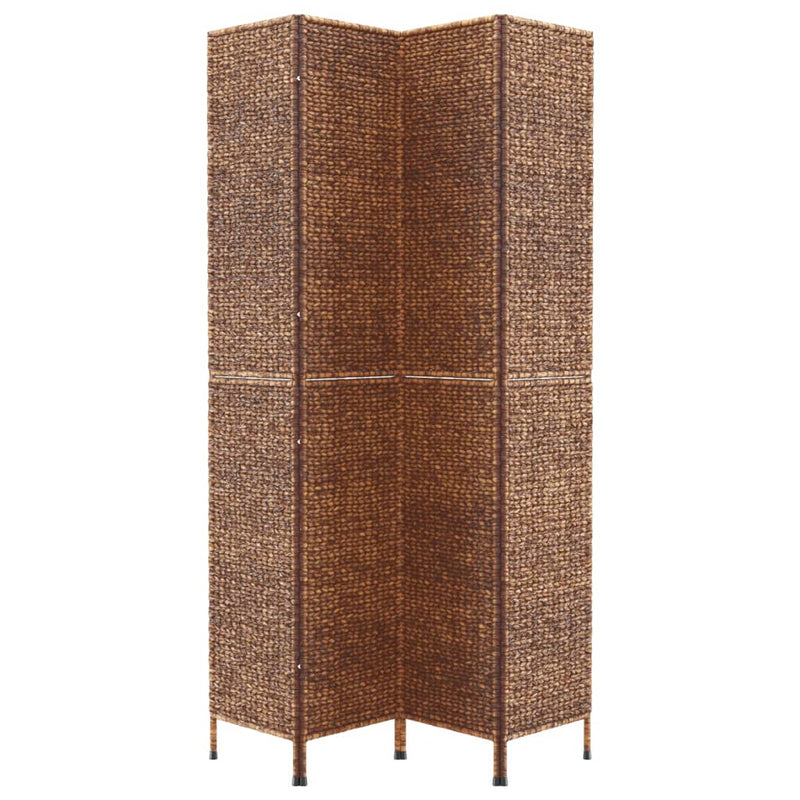 vidaXL barna 4 paneles vízijácint térelválasztó 163x180 cm