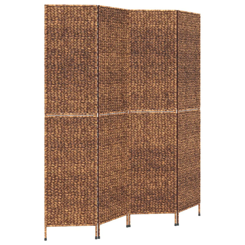 vidaXL barna 4 paneles vízijácint térelválasztó 163x180 cm