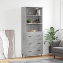 vidaXL betonszürke szerelt fa magasszekrény 69,5 x 34 x 180 cm