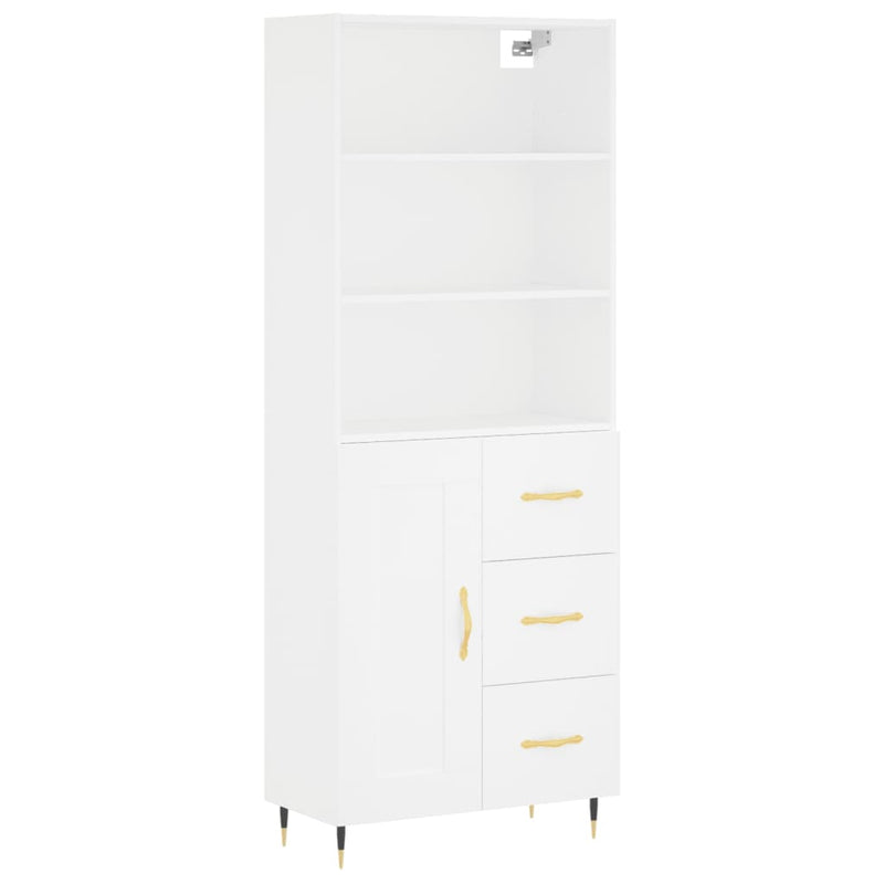 vidaXL fehér szerelt fa magasszekrény 69,5 x 34 x 180 cm