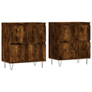 vidaXL 2 db füstös tölgy szerelt fa tálalószekrény