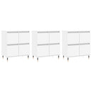 vidaXL 3 db fehér szerelt fa tálalószekrény