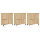 vidaXL 3 db sonoma tölgyszínű szerelt fa tálalószekrény