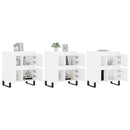 vidaXL 3 db fehér szerelt fa tálalószekrény