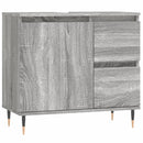 vidaXL 3 részes szürke sonoma színű szerelt fa fürdőszobai bútorszett