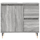 vidaXL 3 részes szürke sonoma színű szerelt fa fürdőszobai bútorszett