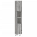 vidaXL 3 részes szürke sonoma színű szerelt fa fürdőszobai bútorszett