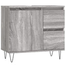 vidaXL 3 részes szürke sonoma színű szerelt fa fürdőszobai bútorszett