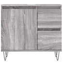 vidaXL 3 részes szürke sonoma színű szerelt fa fürdőszobai bútorszett