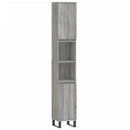 vidaXL 3 részes szürke sonoma színű szerelt fa fürdőszobai bútorszett