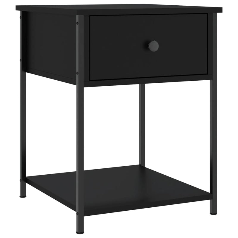 vidaXL 2 db fekete szerelt fa éjjeliszekrény 44 x 45 x 58 cm