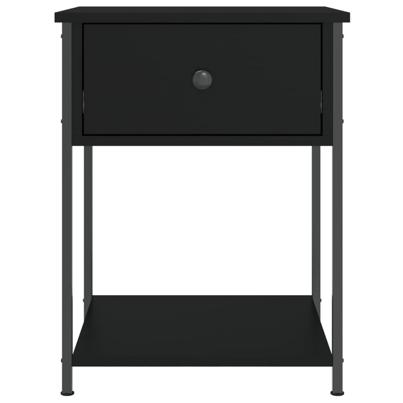 vidaXL 2 db fekete szerelt fa éjjeliszekrény 44 x 45 x 58 cm