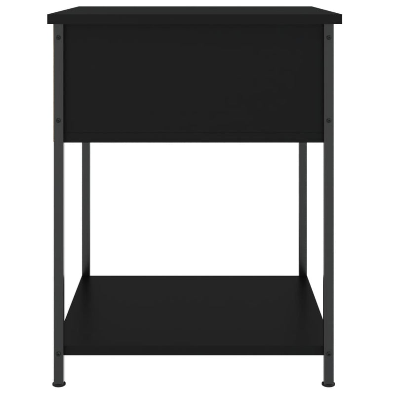 vidaXL 2 db fekete szerelt fa éjjeliszekrény 44 x 45 x 58 cm