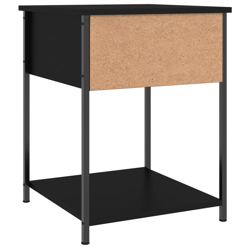vidaXL 2 db fekete szerelt fa éjjeliszekrény 44 x 45 x 58 cm