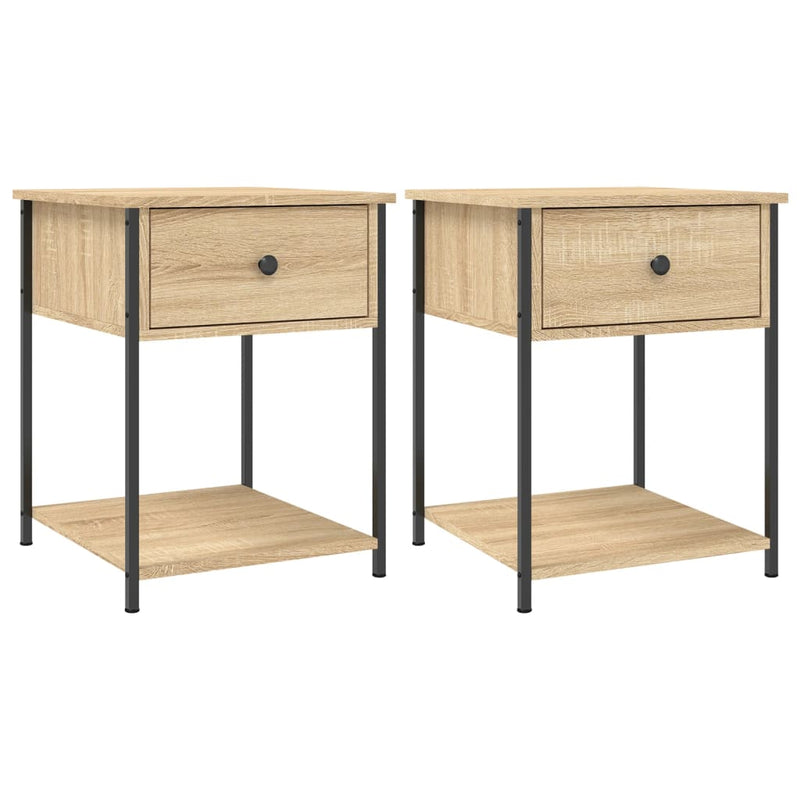 vidaXL 2 db sonoma tölgy színű szerelt fa éjjeliszekrény 44x45x58 cm
