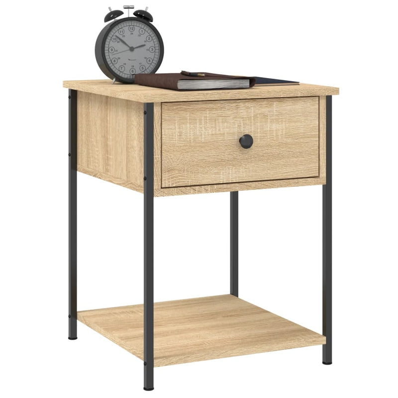 vidaXL 2 db sonoma tölgy színű szerelt fa éjjeliszekrény 44x45x58 cm