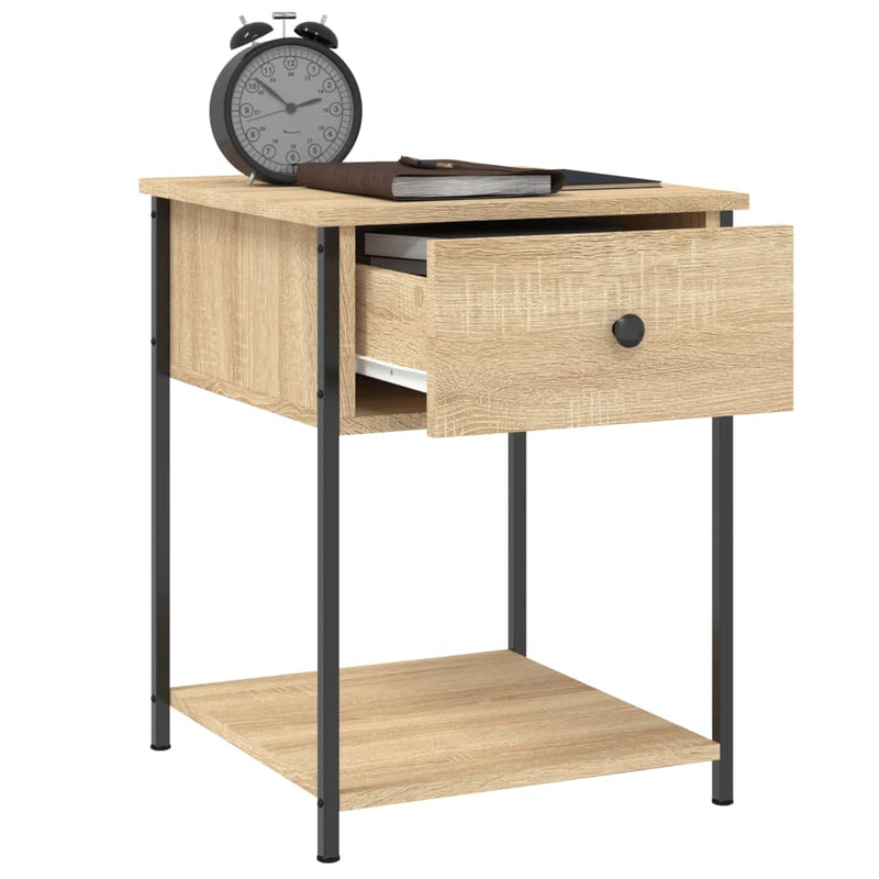 vidaXL 2 db sonoma tölgy színű szerelt fa éjjeliszekrény 44x45x58 cm