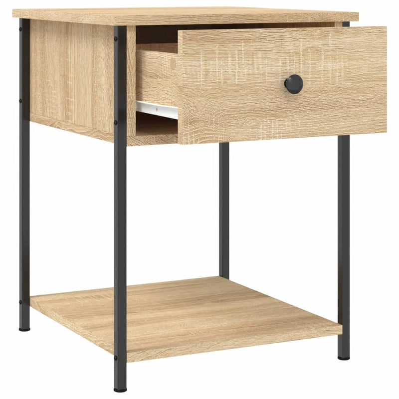 vidaXL 2 db sonoma tölgy színű szerelt fa éjjeliszekrény 44x45x58 cm