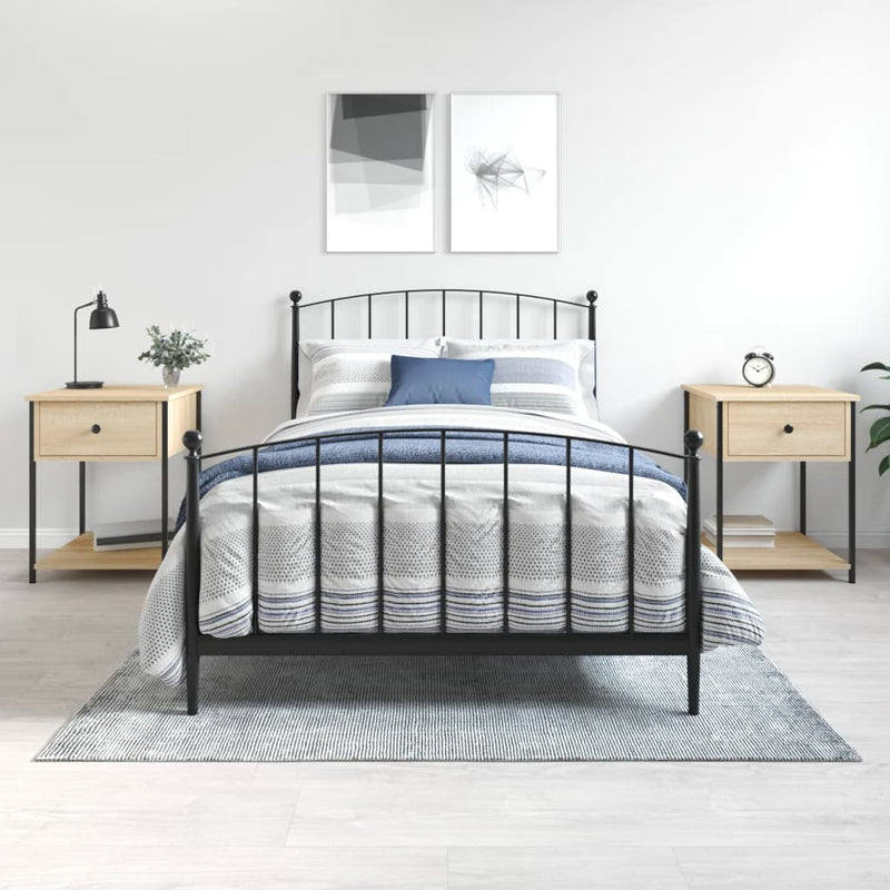 vidaXL 2 db sonoma tölgy színű szerelt fa éjjeliszekrény 44x45x58 cm