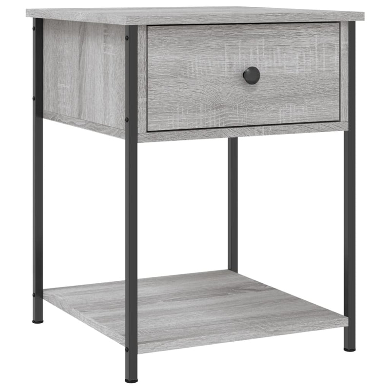 vidaXL 2 db szürke sonoma színű szerelt fa éjjeliszekrény 44x45x58 cm