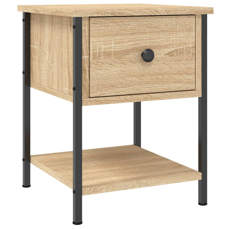 vidaXL 2 db sonoma tölgy színű szerelt fa éjjeliszekrény 34x35,5x45 cm
