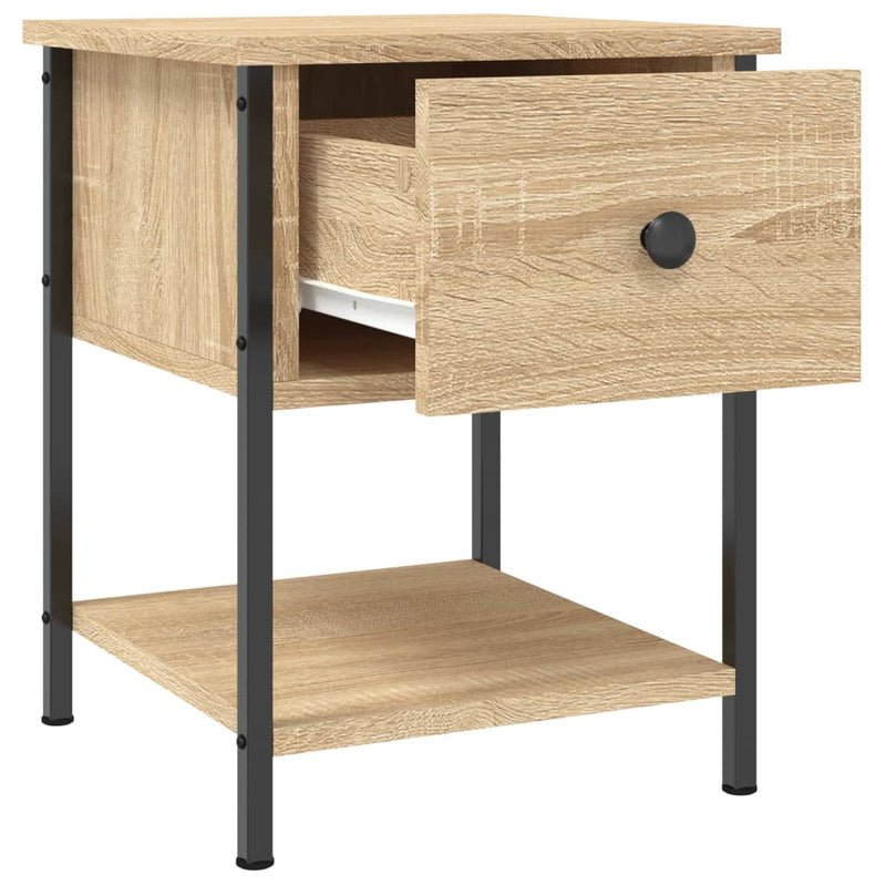 vidaXL 2 db sonoma tölgy színű szerelt fa éjjeliszekrény 34x35,5x45 cm