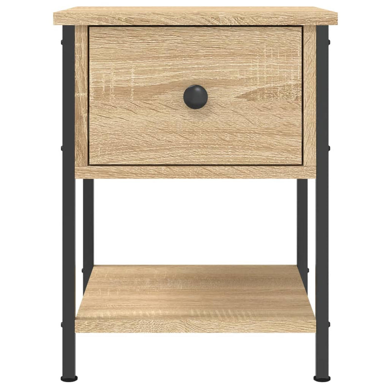 vidaXL 2 db sonoma tölgy színű szerelt fa éjjeliszekrény 34x35,5x45 cm