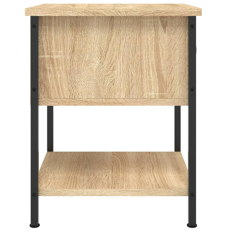 vidaXL 2 db sonoma tölgy színű szerelt fa éjjeliszekrény 34x35,5x45 cm