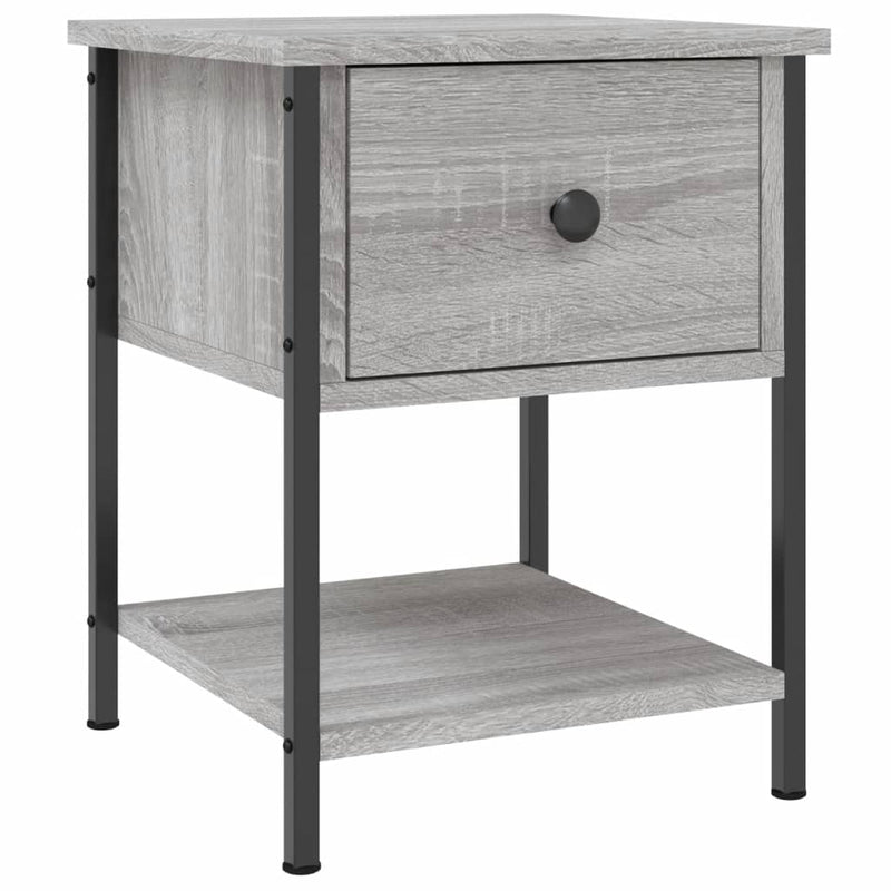 vidaXL 2 db szürke sonoma színű szerelt fa éjjeliszekrény 34x35,5x45cm