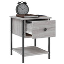 vidaXL 2 db szürke sonoma színű szerelt fa éjjeliszekrény 34x35,5x45cm