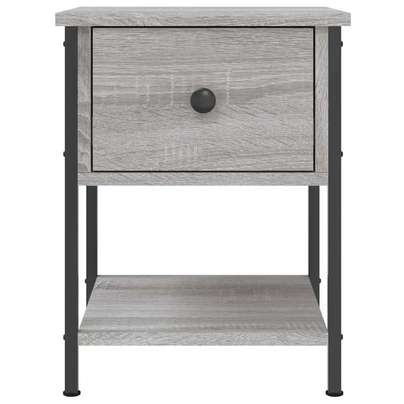 vidaXL 2 db szürke sonoma színű szerelt fa éjjeliszekrény 34x35,5x45cm