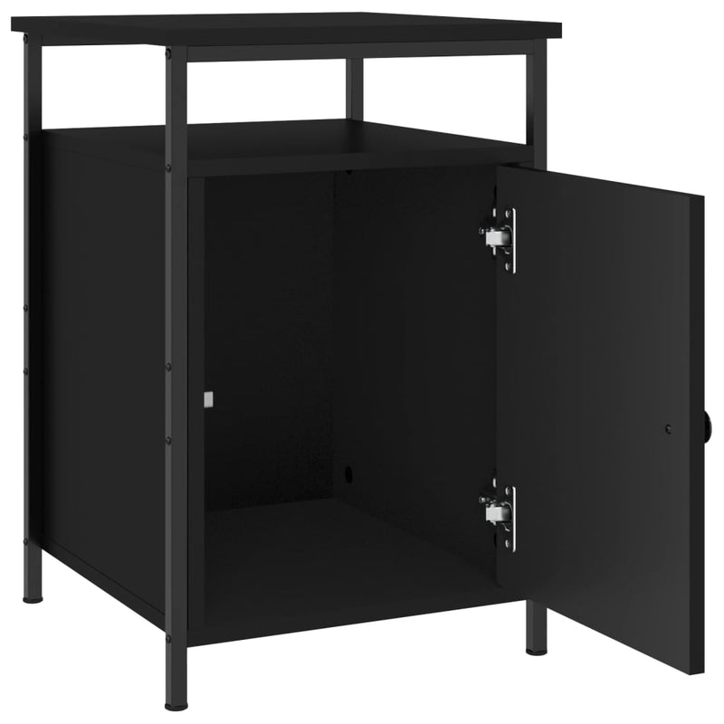 vidaXL 2 db fekete szerelt fa éjjeliszekrény 40 x 42 x 60 cm