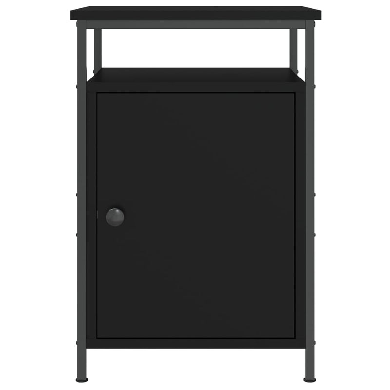 vidaXL 2 db fekete szerelt fa éjjeliszekrény 40 x 42 x 60 cm