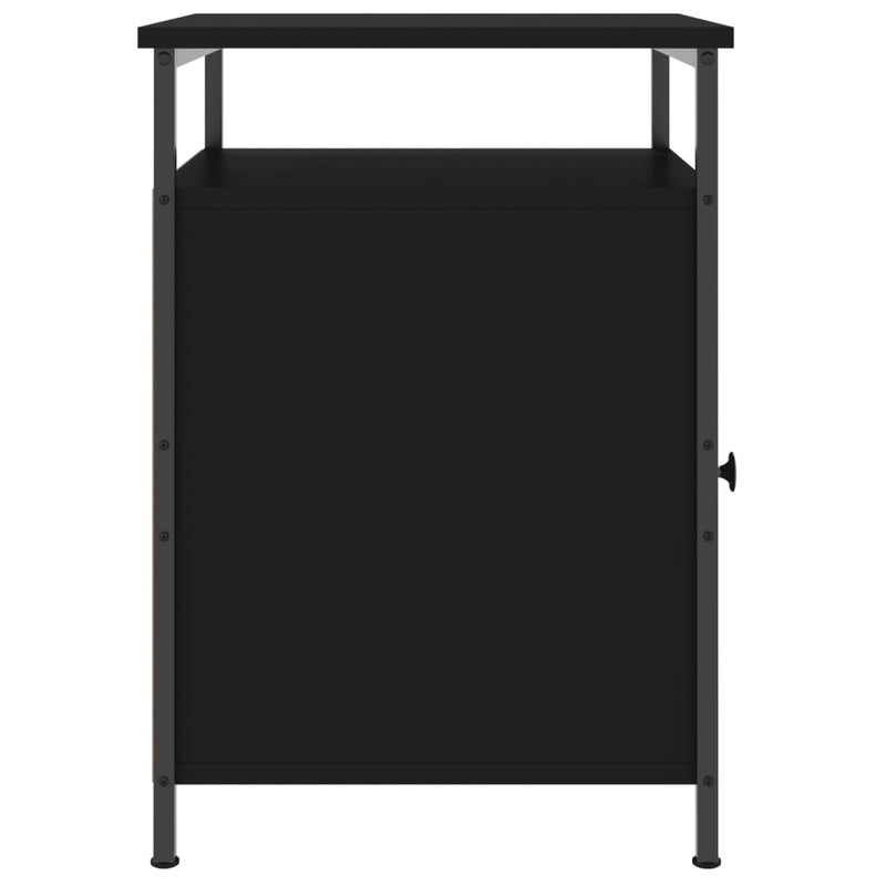 vidaXL 2 db fekete szerelt fa éjjeliszekrény 40 x 42 x 60 cm