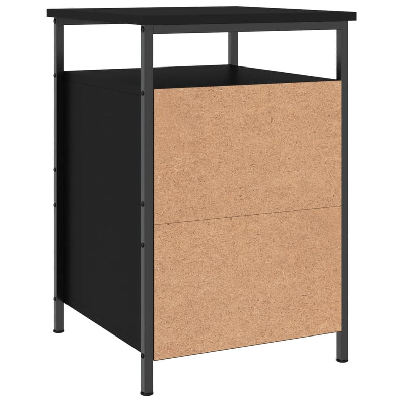 vidaXL 2 db fekete szerelt fa éjjeliszekrény 40 x 42 x 60 cm