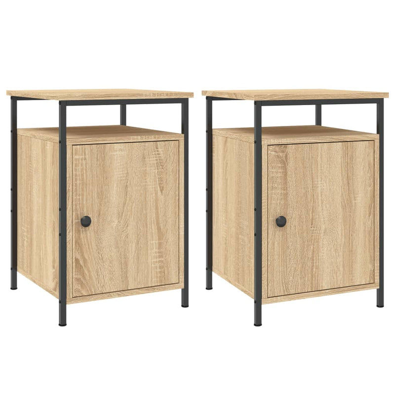 vidaXL 2 db sonoma tölgy színű szerelt fa éjjeliszekrény 40x42x60 cm
