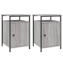 vidaXL 2 db szürke sonoma színű szerelt fa éjjeliszekrény 40x42x60 cm