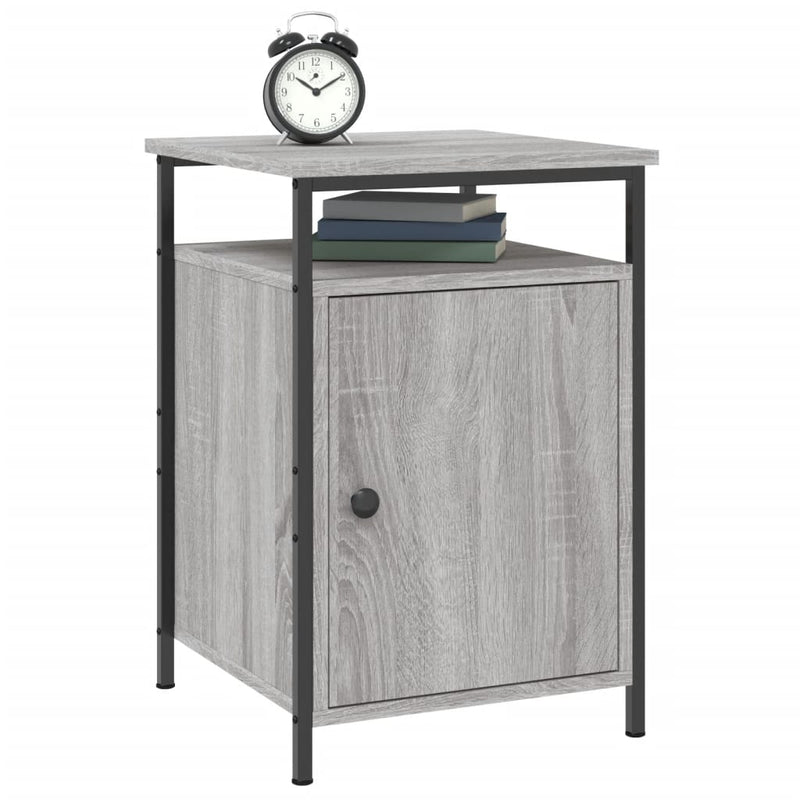 vidaXL 2 db szürke sonoma színű szerelt fa éjjeliszekrény 40x42x60 cm