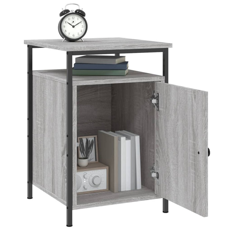 vidaXL 2 db szürke sonoma színű szerelt fa éjjeliszekrény 40x42x60 cm