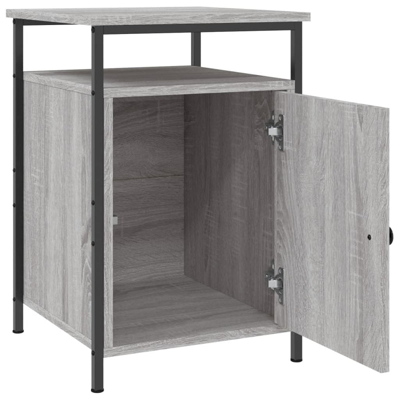 vidaXL 2 db szürke sonoma színű szerelt fa éjjeliszekrény 40x42x60 cm