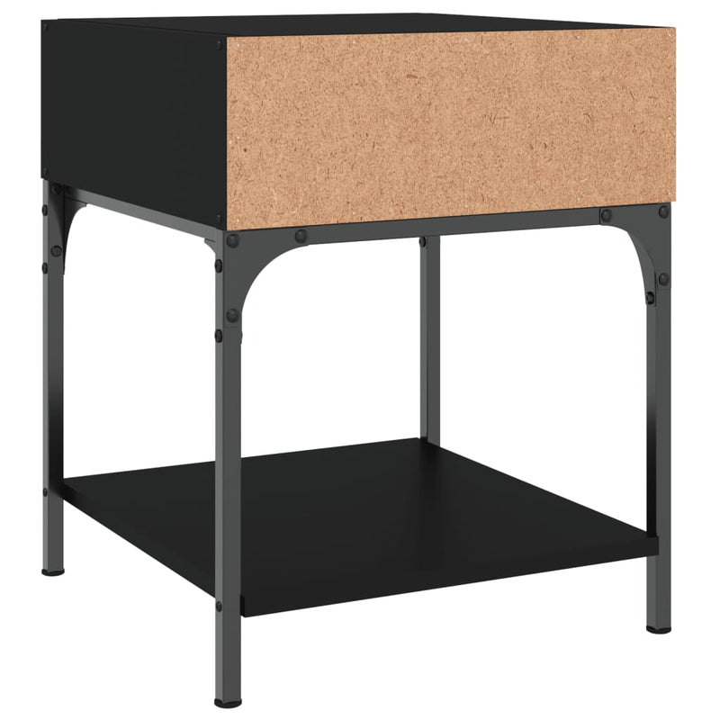vidaXL 2 db fekete szerelt fa éjjeliszekrény 40x41x50 cm