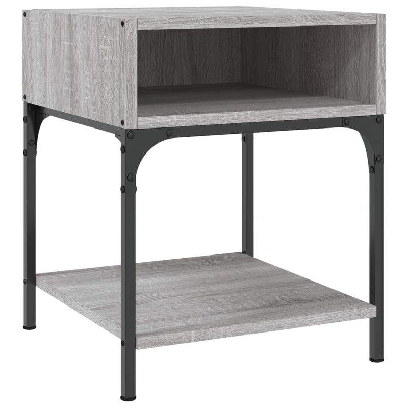 vidaXL 2 db szürke sonoma színű szerelt fa éjjeliszekrény 40x41x50 cm