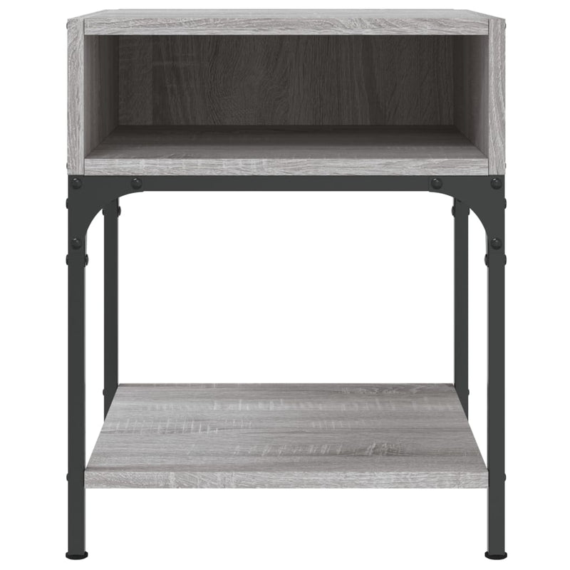 vidaXL 2 db szürke sonoma színű szerelt fa éjjeliszekrény 40x41x50 cm