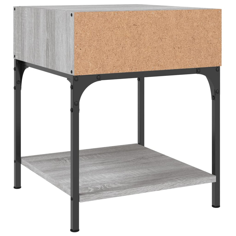 vidaXL 2 db szürke sonoma színű szerelt fa éjjeliszekrény 40x41x50 cm